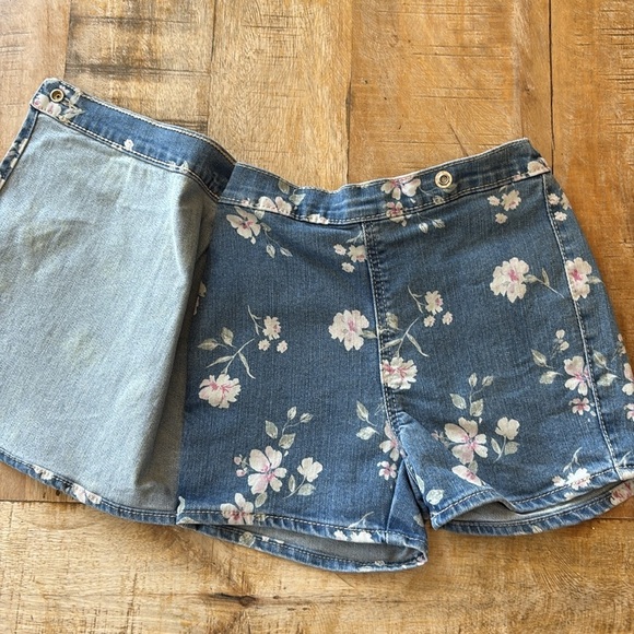 OshKosh Floral Denim Wrap Shorts 4t - Picture 4 of 5